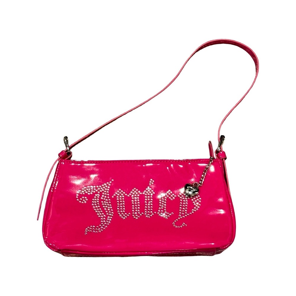 Juicy Couture Forever 21 Pink Rhinestone Patent Baguette Shoulder Bag OS
